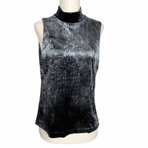 Judy Knapp Crushed Velvet Mockneck Tank Top